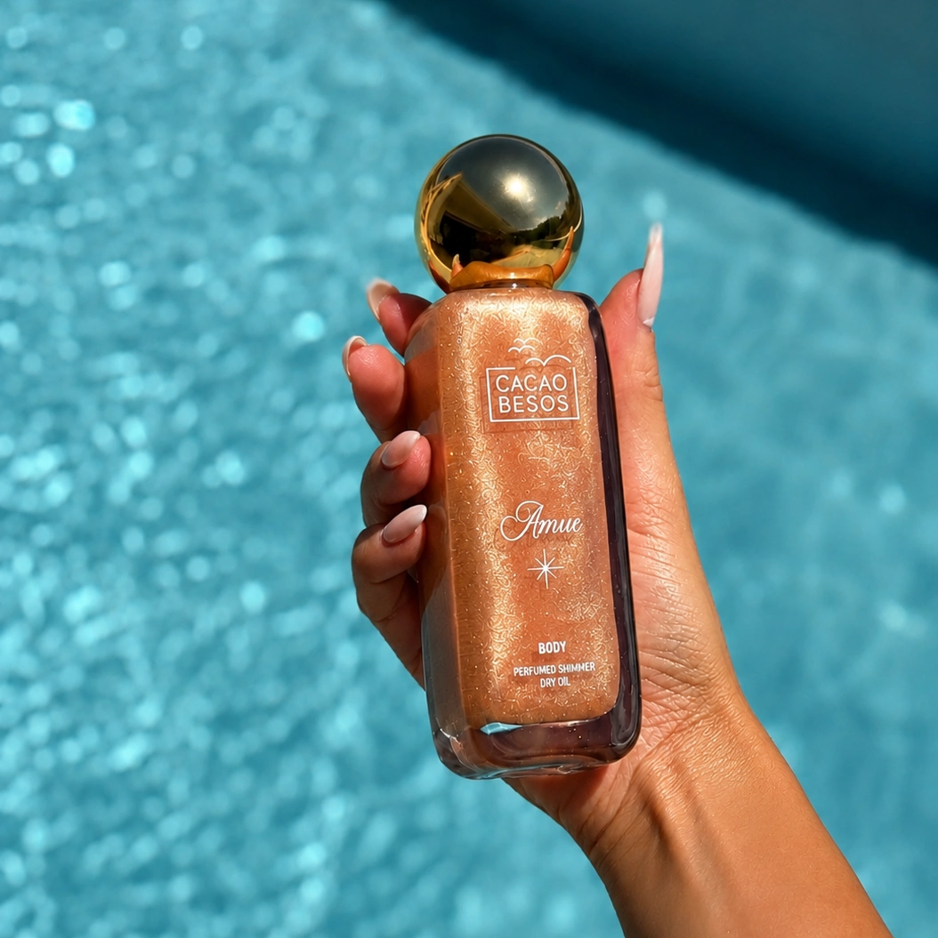 Amue - Perfumed dry body oil with golden shimmer