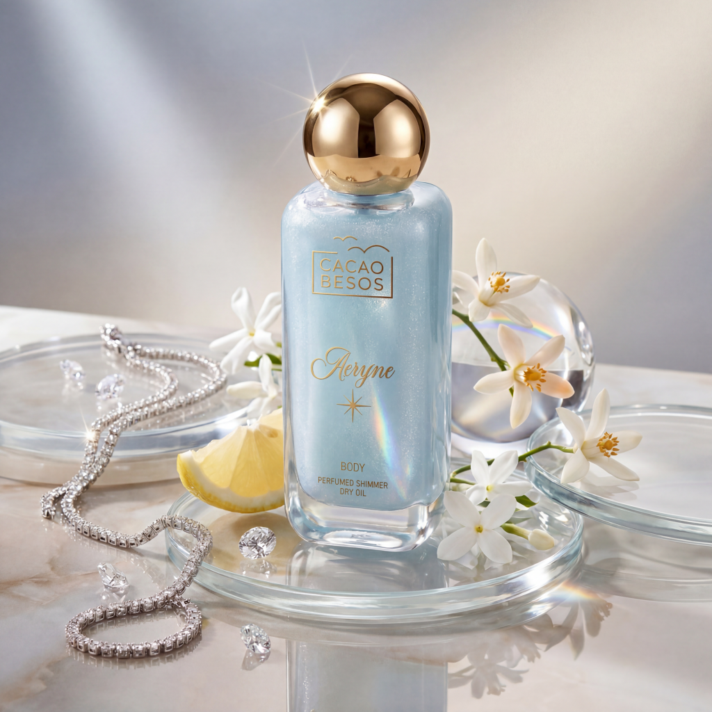 Aeryne - Perfumed dry oil with a delicate yet striking silver shimmer.